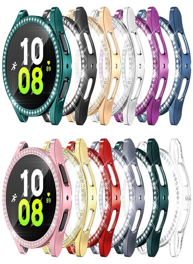 RICHONE 12Pack Compatible with Samsung Galaxy Watch 4/5 44mm Screen Protector Case, Bling Diamonds All-Around Protective Soft Cover Accessories (Multicolor, 44mm) - Image 1