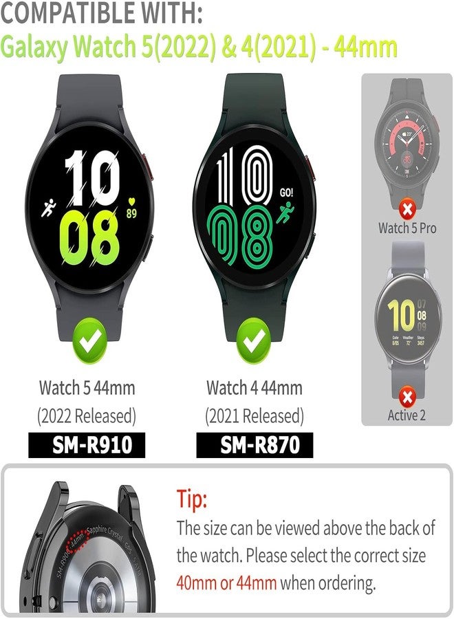 RICHONE 12Pack Compatible with Samsung Galaxy Watch 4/5 44mm Screen Protector Case, Bling Diamonds All-Around Protective Soft Cover Accessories (Multicolor, 44mm) - Image 2