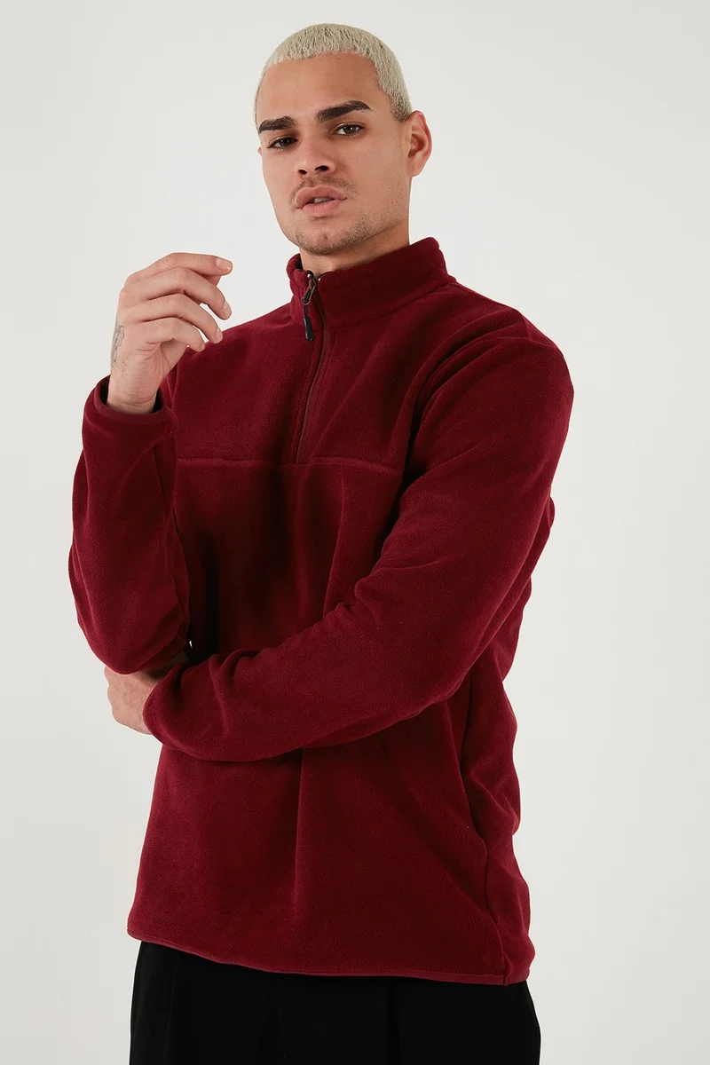 Buratti Regular Fit Anti-Pilling Non-Pilling Standing Collar Thick Winter Raised Polar Fleece Men's Polar 5896700