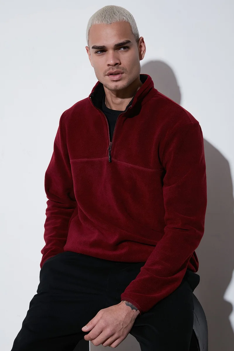 Buratti Regular Fit Anti-Pilling Non-Pilling Standing Collar Thick Winter Raised Polar Fleece Men's Polar 5896700