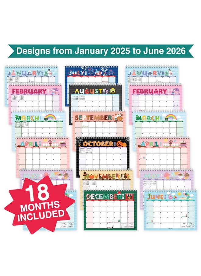 Hadley Designs Small Desk Calendar 2025 - Compact 6X8" Small Desk Calendar 2025 Standing Flip, Doodle 2025 Desk Calendar Small For Home, Office, Or Classroom, Runs From January 2025 To June 2026  - Image 4