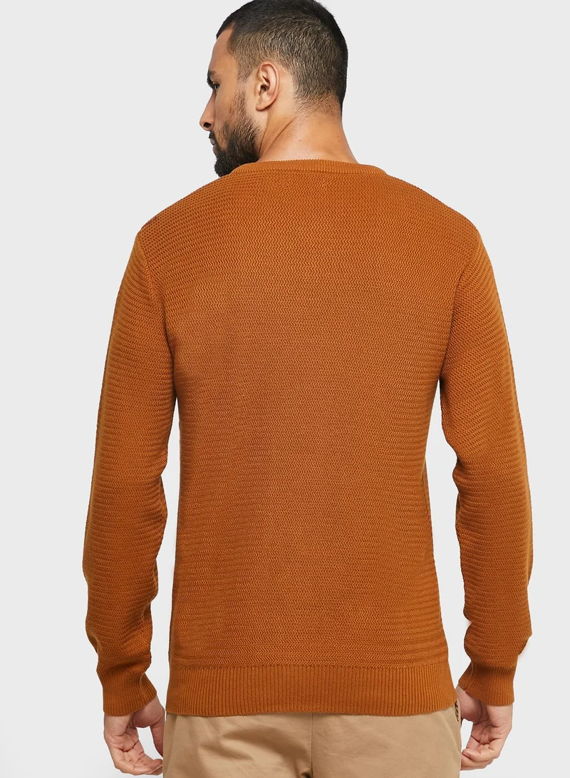 Robert Wood V Neck Cotton Knit Sweater