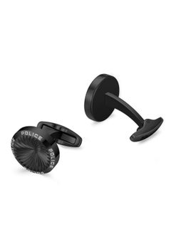 POLICE Gyre Black Grid Pattern Stainless Steel Branded Cufflinks for Men  - Image 3