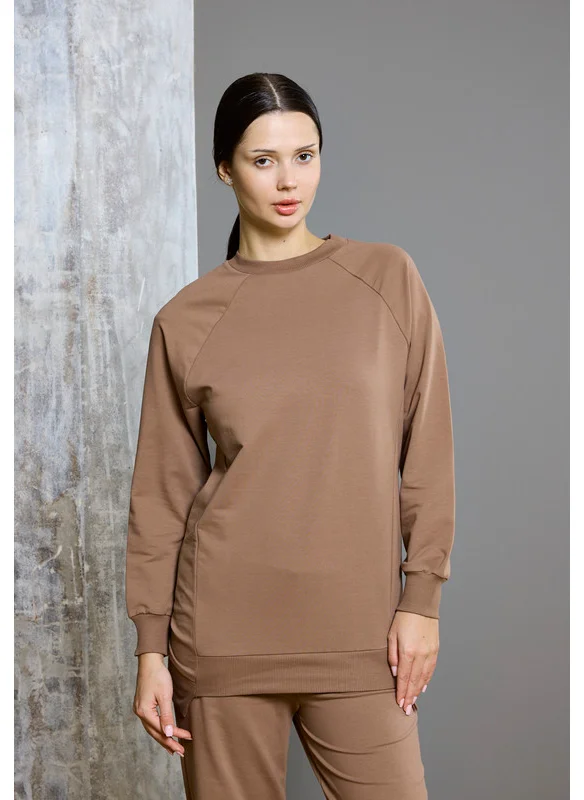 ذوق Raglan Sleeve High Low Hem Sweatshirt
