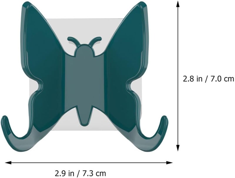 VOSAREA 6pcs Nail Free Butterfly Hooks, Colorful Wall Hangers for Bathroom and Home, Multifunctional Towel and Coat Hooks, Damage-Free Adhesive Storage Solution Random Color - Image 2