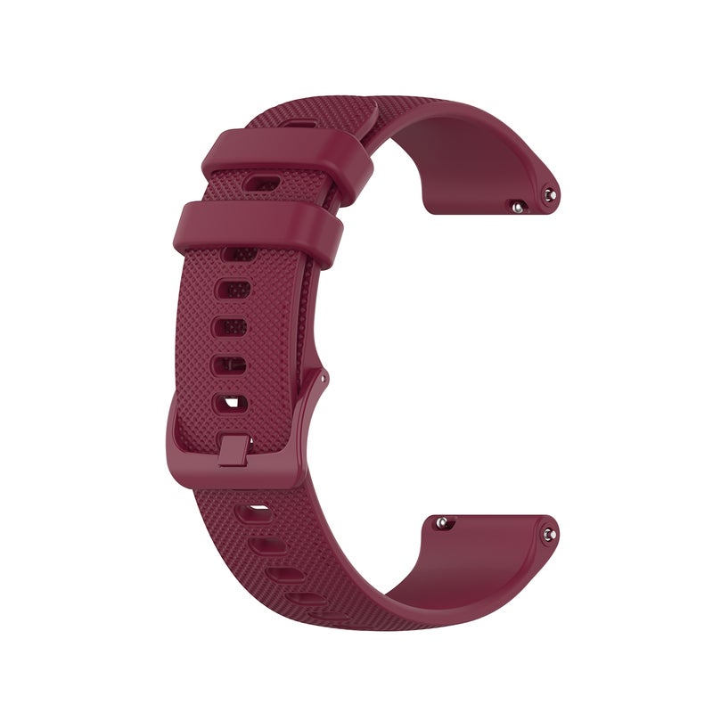 S-TOP For Garmin Forerunner 645 Music Small Lattice Silicone Watch Band(Burgundy) - Image 1