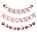 Paper Jazz Strawberry Hanging Banner DecorationsRed Fruit Banners Happy Birthday Red Berry First Birthday Party Supplies for Theme 1st Birthday And Garden PartyStrawberry Themed Party Favors - Image 3