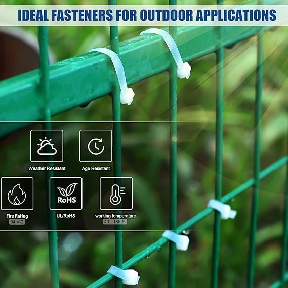 TheMujtaba TheMujtaba Large Zip Ties Heavy Duty Outdoor 10 inch 100 Pack Heavy Duty Zip TiesTensile Strength Outdoor UV ResistantAwnings Tying Branches Bundling of Crops Fixed Water Pipes  - Image 2