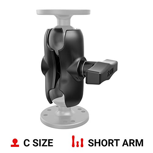 RAM Mounts ذراع مزدوجة من RAM Mounts RAM-201U-B ذراع قصيرة متوافقة مع مكونات كرة RAM بحجم 1.5" - Image 2