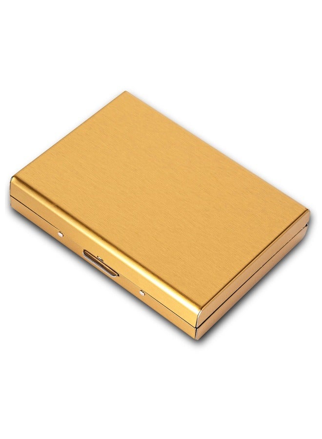 Aluminum Alloy Card Holder, RFID Protected, Unisex Adults, golden, 10 Card Slots, Modern Style  - Image 1