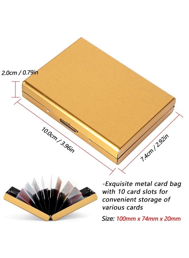 Aluminum Alloy Card Holder, RFID Protected, Unisex Adults, golden, 10 Card Slots, Modern Style  - Image 2