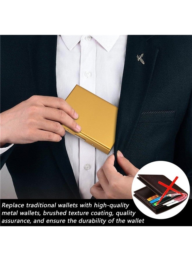 Aluminum Alloy Card Holder, RFID Protected, Unisex Adults, golden, 10 Card Slots, Modern Style  - Image 4