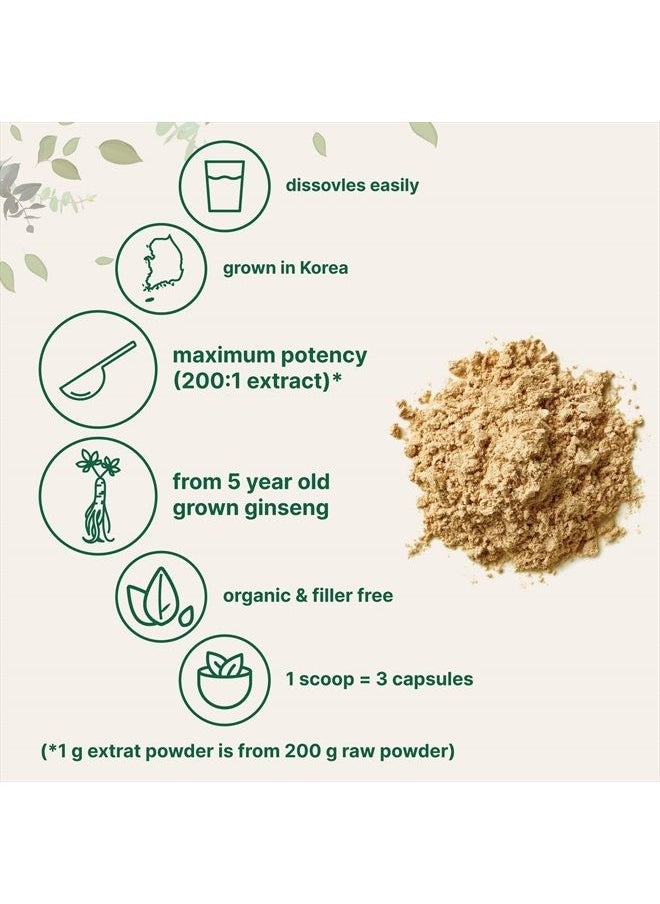 Micro Ingredients - Maximum Strength Organic Korean Ginseng Root 200:1 Powder, 4 Ounce, Red Panax Ginseng Powder, Active Ginsenosides, Vegan Friendly - Image 1