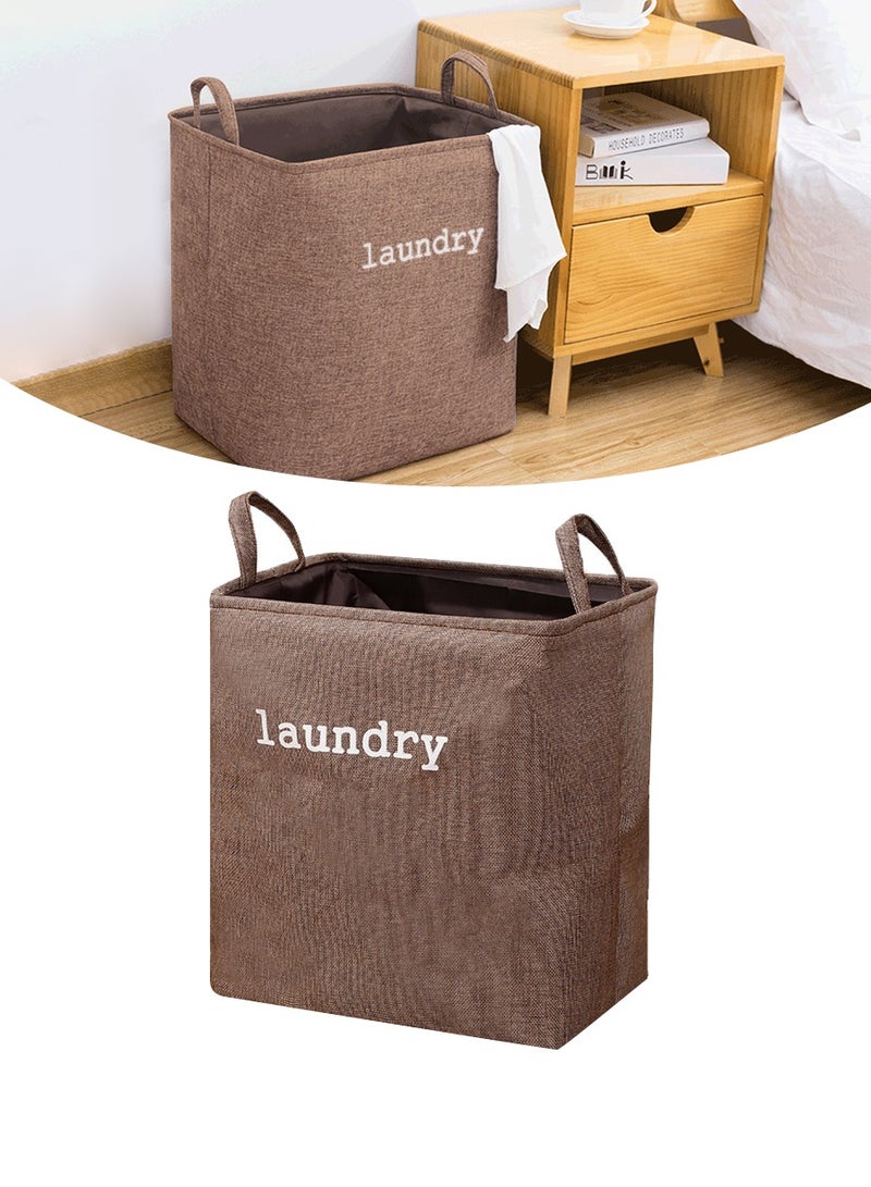 BEIRUI Large Capacity Laundry Hamper, Cotton Linen Laundry Hamper, Folding Hamper with Handle, Breathable and Durable Dirty Laundry Hamper Laundry Room, 60L Collapsible Toy Storage Bin  - Image 1