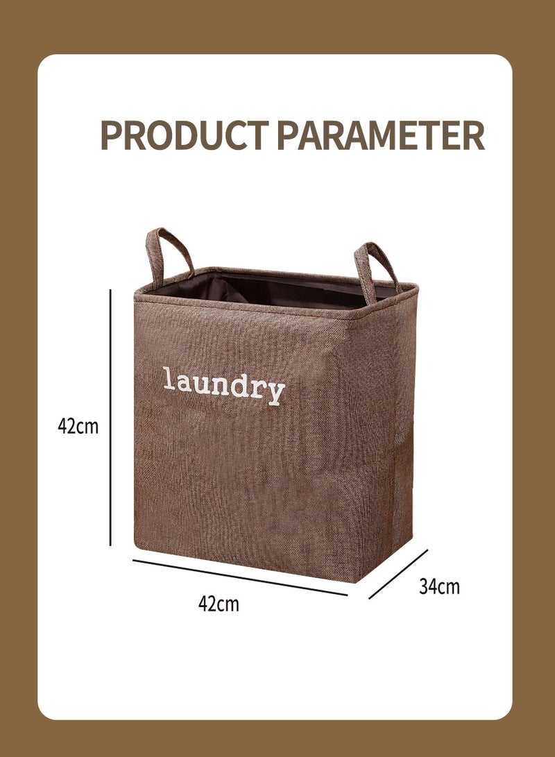 BEIRUI Large Capacity Laundry Hamper, Cotton Linen Laundry Hamper, Folding Hamper with Handle, Breathable and Durable Dirty Laundry Hamper Laundry Room, 60L Collapsible Toy Storage Bin  - Image 3