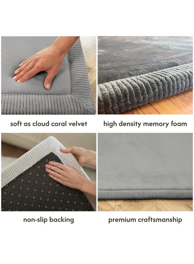 Hakuna Matte Premium Baby Playmat for Floor 60" x 80" Dark Gray – Cloudsoft Coral Velvet Memory Foam Rug for Crawling – Non-Slip, Water-Resistant, Non-Toxic, Easy-Care Muscle Mat – Thick Play Mat for Baby - Image 3