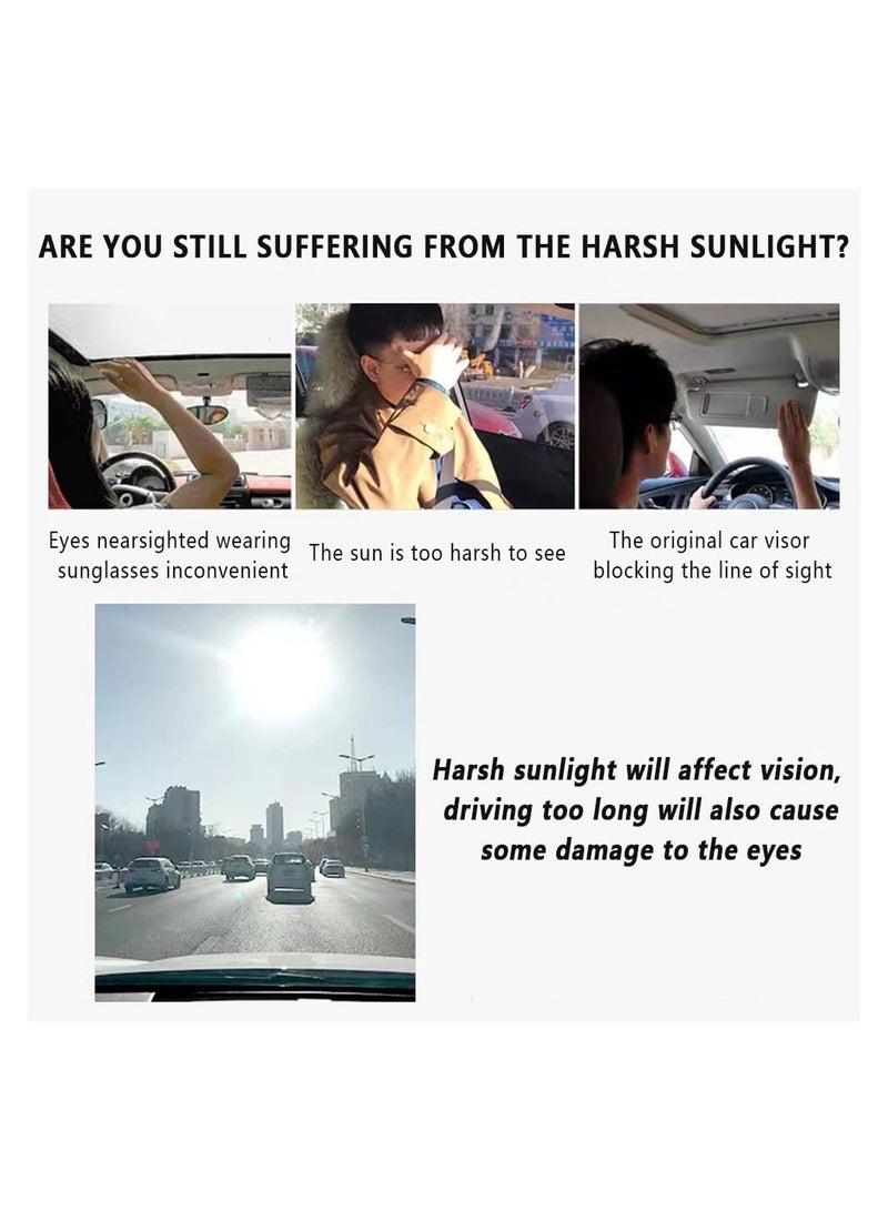 HD Car Sun Visor Extender, 72.5% Light Blocking, Anti-Glare Protection for Windshield, Reduces Sun Glare, Snow Blindness, and UV Rays, Universal Fit for All Vehicles. - Image 3