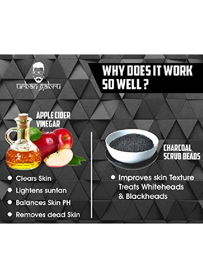 UrbanGabru - Activated Charcoal Face Wash For Men Facial Scrub Charcoal Face Wash With Apple Cider Vinegar For Pimple/Acne Control And Clear Glowing Skin - Image 1