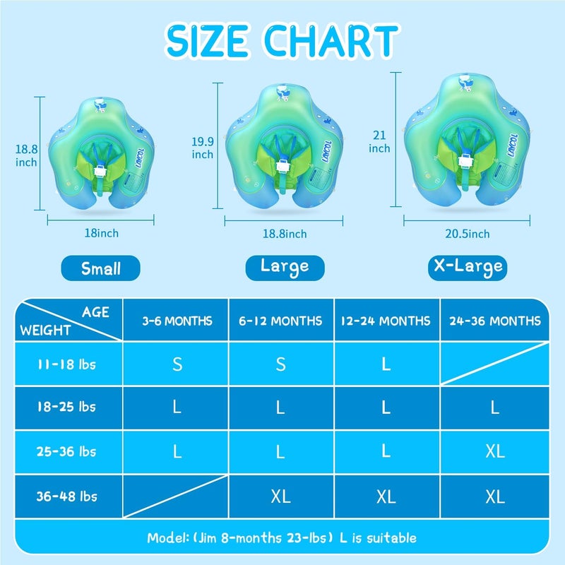LAYCOL Baby Swimming Float with UPF50+ Sun Canopy Baby Floats for Pool No Flip Overbaby Pool for Baby Age of 3-36 Months - Image 5