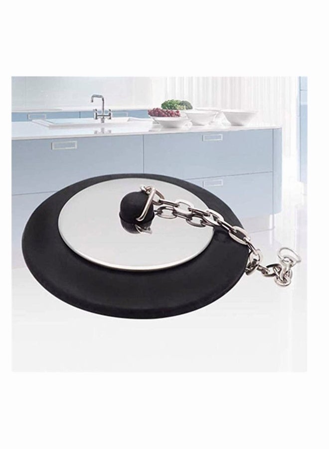 Shower Drain Stopper Rubber Choke Bathtub with Chain Bath Plug Tub Protectors for Floor Laundry Kitchen Bathroom and Hotel More Style - Image 3