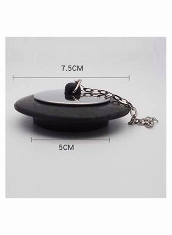 Shower Drain Stopper Rubber Choke Bathtub with Chain Bath Plug Tub Protectors for Floor Laundry Kitchen Bathroom and Hotel More Style - Image 4