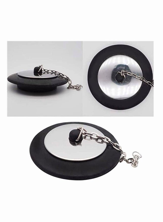 Shower Drain Stopper Rubber Choke Bathtub with Chain Bath Plug Tub Protectors for Floor Laundry Kitchen Bathroom and Hotel More Style - Image 2