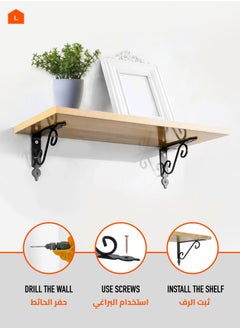 LAWAZIM Shelf Bracket S-Shape -4 Piece, Small with 44-Piece Drywall screws & Plastic Anchor Kit| L Shelf Support Angle Mounting Brackets Shelving Hardware, Home Decor, Kitchen, Garage, Office, Closet.  - Image 4