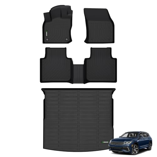 ANBINGO-Floor Mats & Cargo Liner for Volkswagen Tiguan 2018-2024 All Weather Tiguan Car Mats TPE Material Anti-Slip Automotive Tiguan Accessories - Black - Image 1
