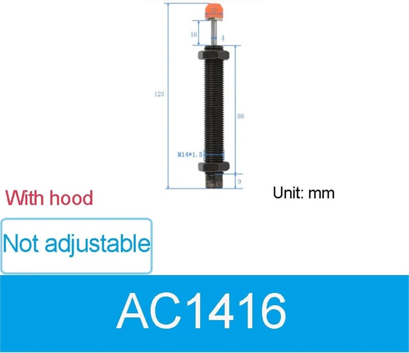 Oil Pressure Buffer Mechanical Parts Short AC0604 AC0806 AC1007 AC1008 AC1210 AC1410 AC1412 AC1416 AC1005 - Various Sizes(AC1416) - Image 2