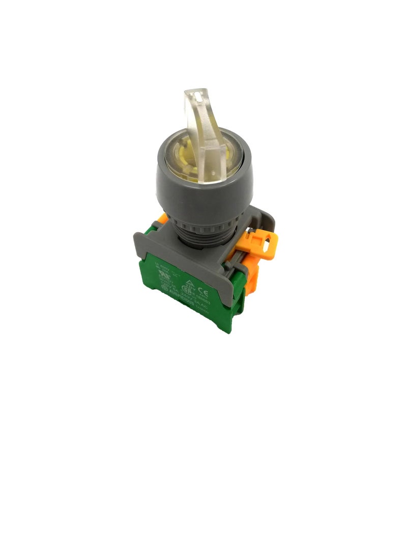 Generic Selector Switch with Indicator Light White 2 Position GSL222 Auspicious 6.3V  - Image 1