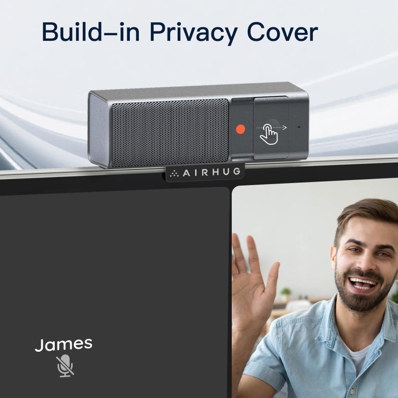 AIRHUG 3 in 1 1080P Webcam with Microphone & Speaker, USB Camera for Video Conferencing/Online Class/Gaming Live, Built-in Privacy Cover - Image 3