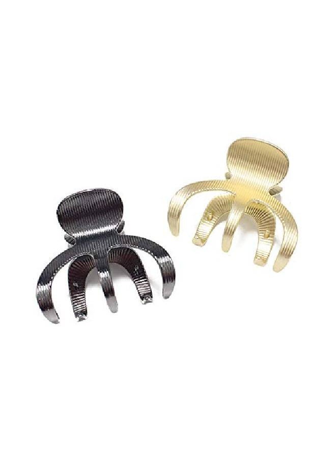 Suoirblss 2Pcs Fashion Simple Metal Hair Claw Hair Accessories Clips Hair Catch Barrette Jaw Clamp For Women Lady Half Bun Hairpins  - Image 2