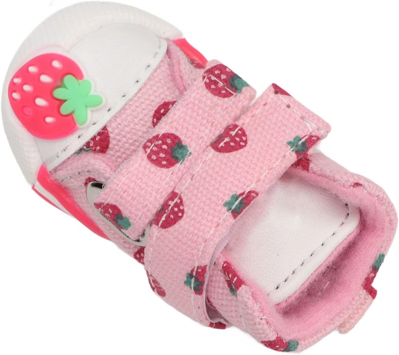 Strawberry Dog Shoes Slip Breathable Canvas Pet Boots with Velvet Lining, Cute Non Slip Protectors for Small Dogs Like Teddy Bichon Pomeranian (Type 1) - Image 5