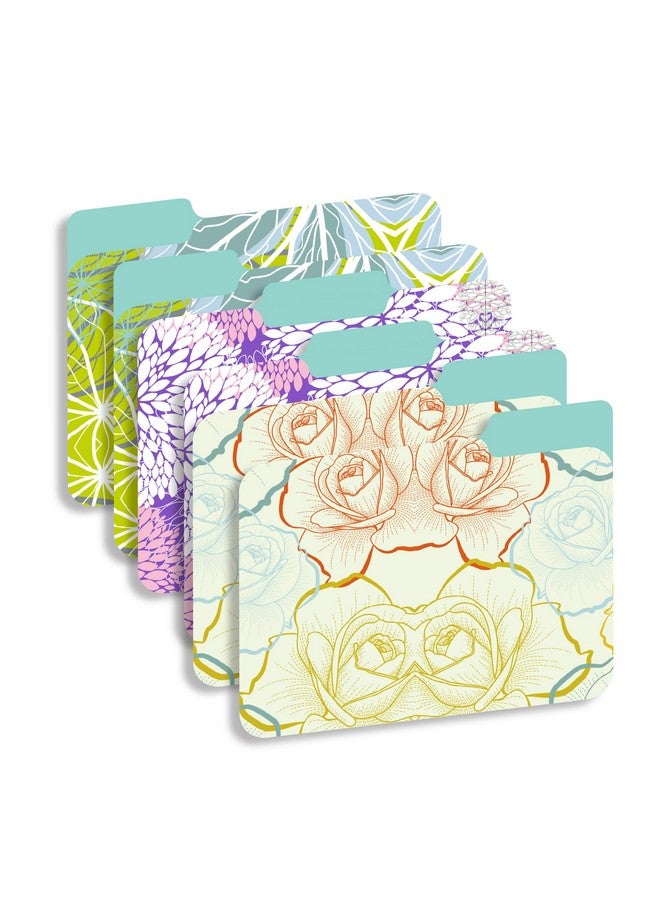 New Generation 12 Pack Decorative 1/3 Cut Tab File Folders With Floral Designs Heavyweight Letter Size (9.5" X 11.5") Laminated Fashion Folders For Home Or Office. - Image 5