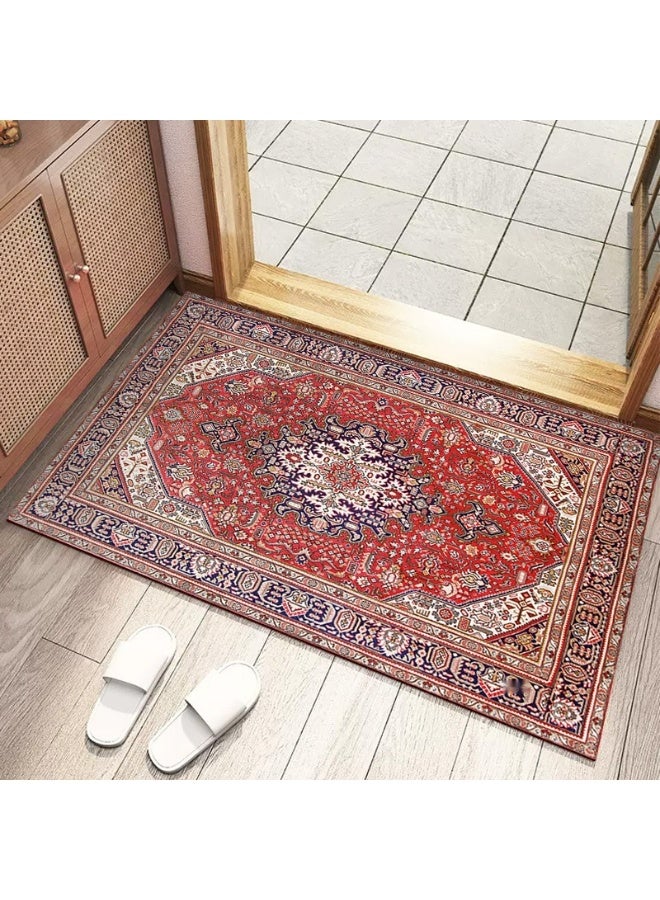 آنا سجادة مدخل منزلية بنقشة زخرفية من الفرو الممتص للماء على طراز الفارسي - Image 1