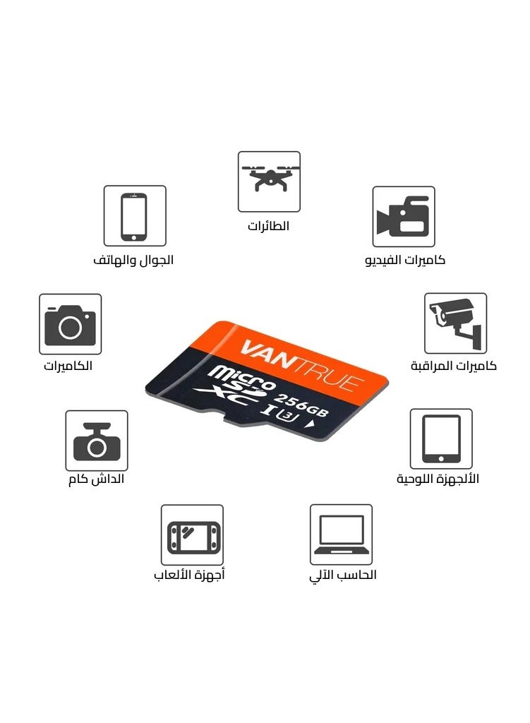 فانترو بطاقة ذاكرة فانترو بسعة 256 جيجابايت مع محول SD - Image 4