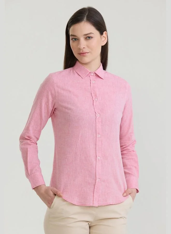 Women's Cotton Linen Blend Long Sleeve Blouse Shirt