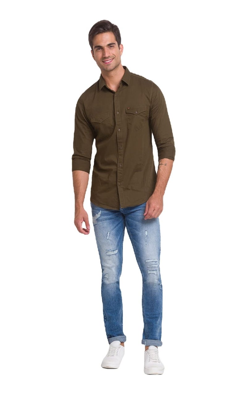 Spykar Men's Regular Fit Cotton Jeans (MACT02BB128MidBlue36_Mid Blue_36) - Image 3