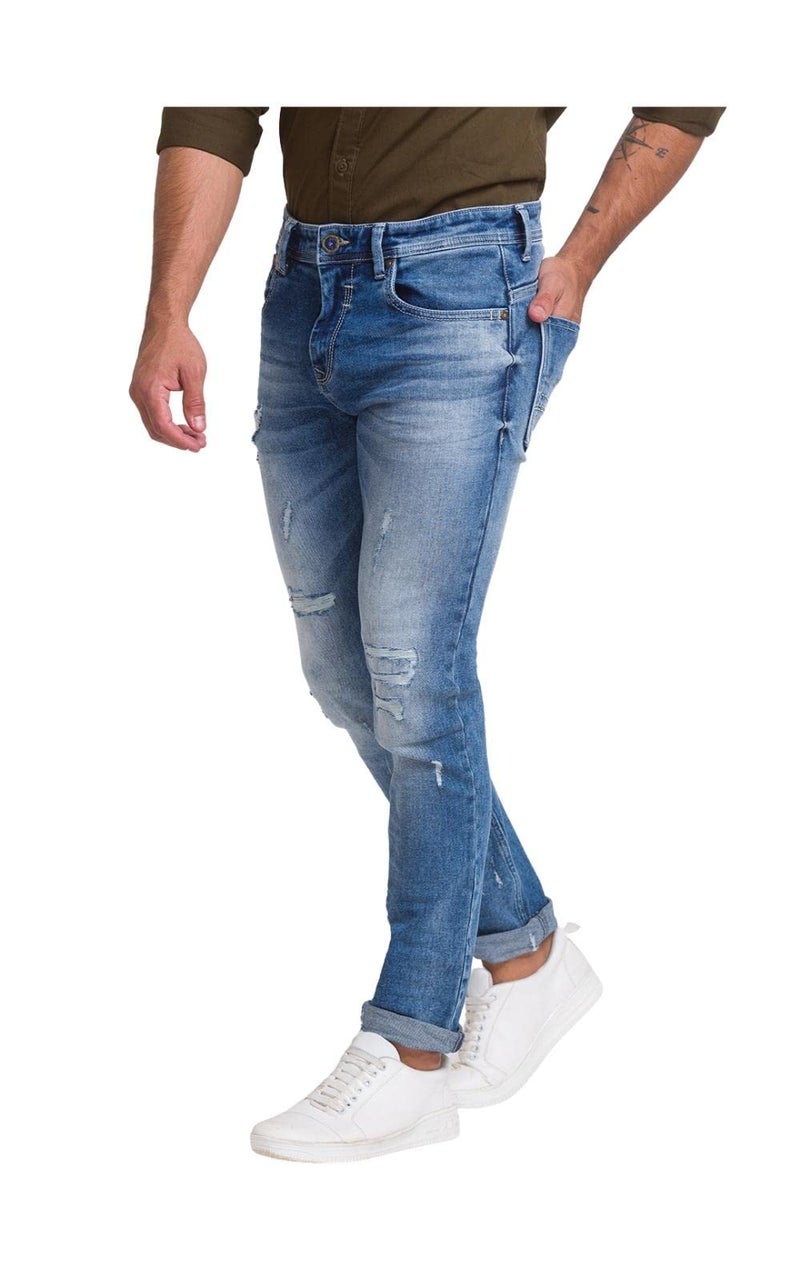 Spykar Men's Regular Fit Cotton Jeans (MACT02BB128MidBlue36_Mid Blue_36) - Image 5