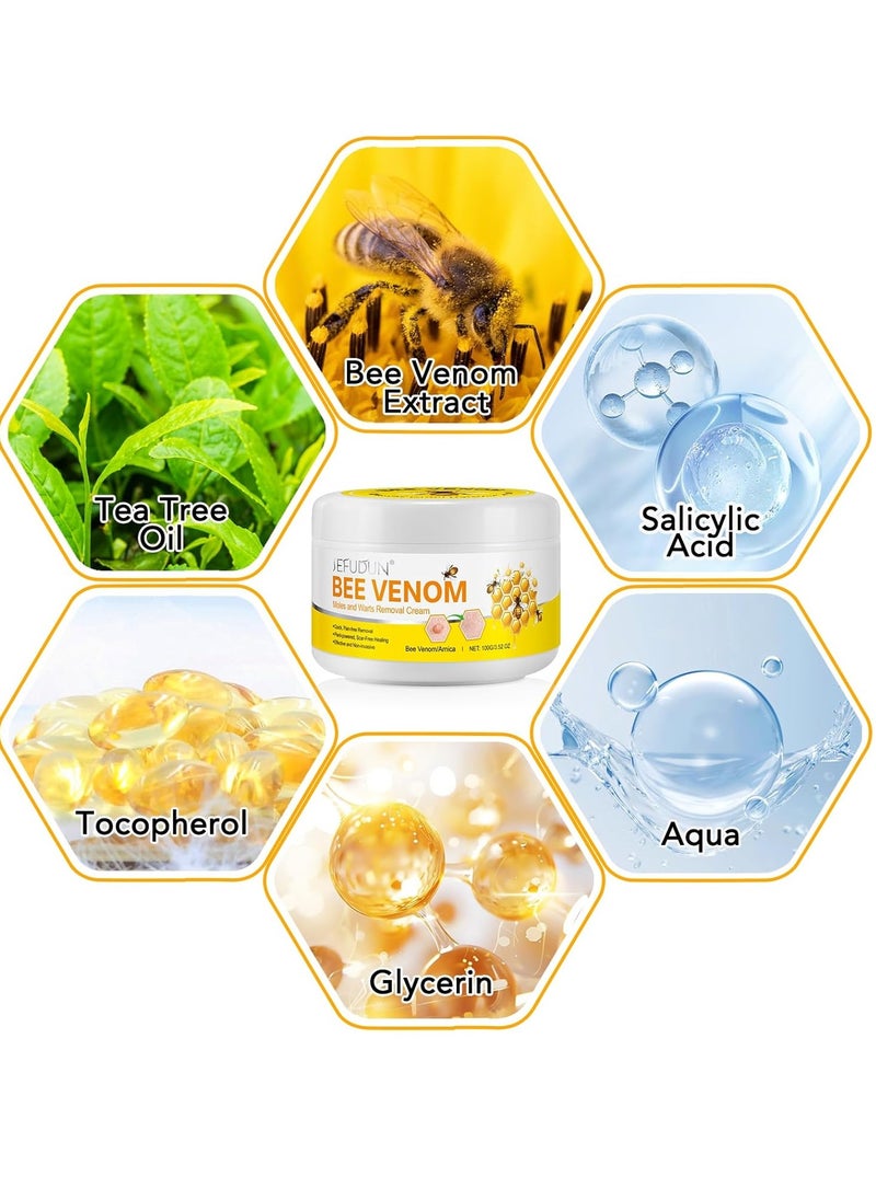 Sefudun Bee Venom Moles and Wart Removal Cream Mole and Wart Cream Easy Application and No Irritation Wart and Tag Remover Bee Venom Repair Cream Wart Treatment Cream  - Image 3