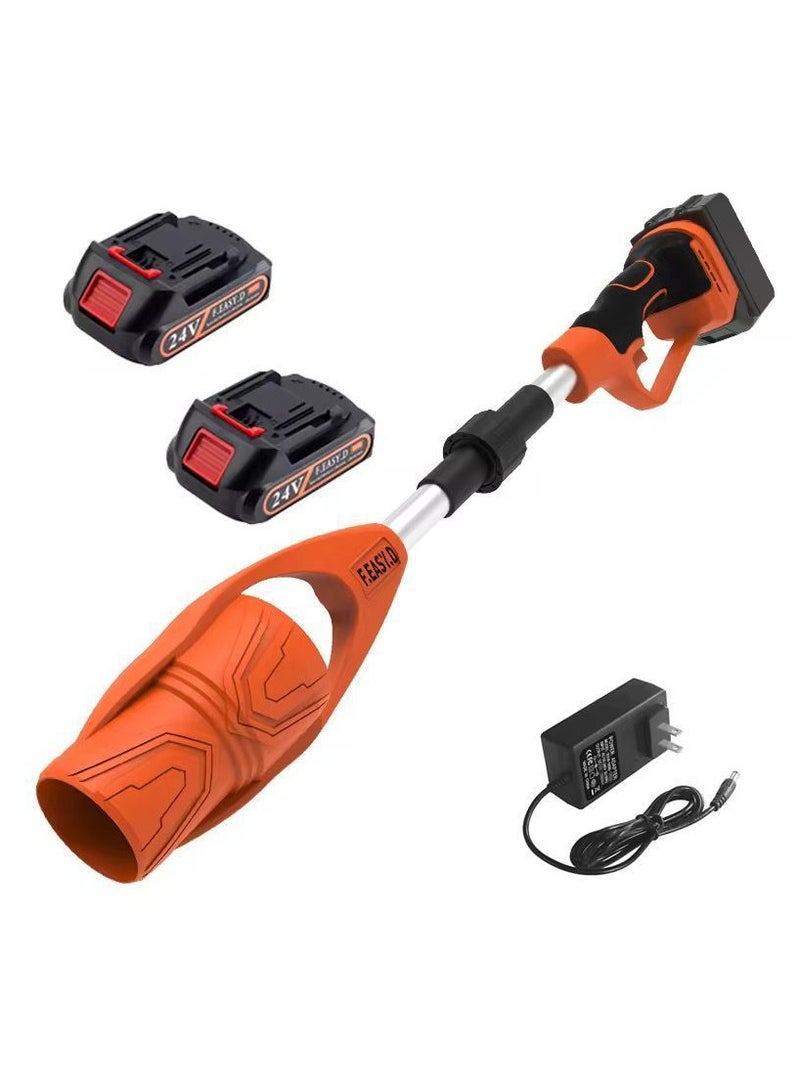 BlueFire 21V Cordless Electric Snow Blower with Dual 1500mAh Lithium Battery, 400W Brushless Motor up to 29000RPM, 63m/s (150MPH) Wind Speed, 520CFM Air Volume, Foldable Ergonomic Design, Stepless Speed Control, Lightweight Power Machine for Driveways, Decks, Patios, Walkways, Leaves, Dust & Debris Removal - Image 1