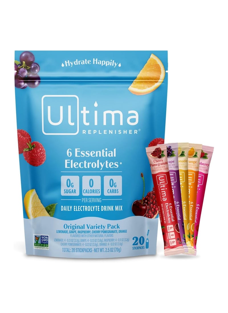 Ultima - Replenisher Electrolyte Hydration Powder Variety 20 Count Pouch Pack Of 1 - Image 1