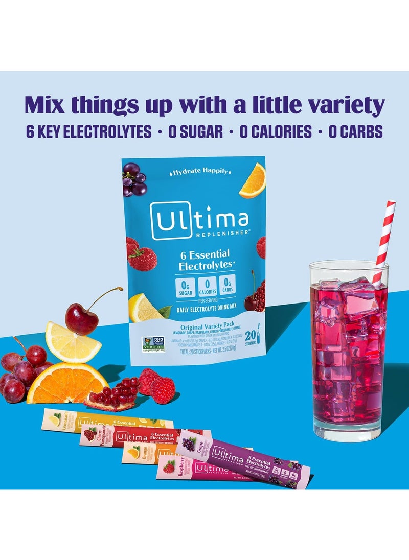 Ultima - Replenisher Electrolyte Hydration Powder Variety 20 Count Pouch Pack Of 1 - Image 1