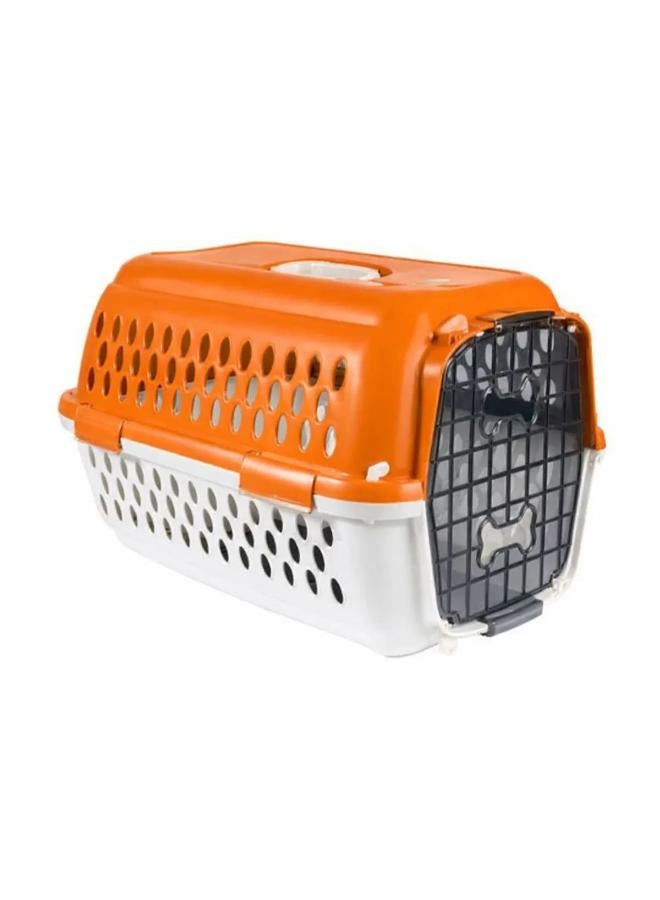 Orientpet Orange & off white Pet Carrier Crate (52x34x35cm)