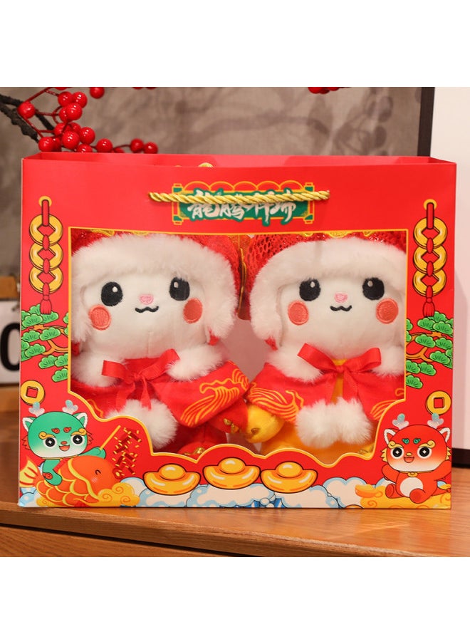 2024 Year Of The Dragon Mascot Doll Chinese Fubao Dragon Doll Plush Toy Zodiac Doll Year Gift Wholesale-Specifications:Red-fubaolong-Color:Gift Bag Small Size Pack A Pair Of 23cm  - Image 3
