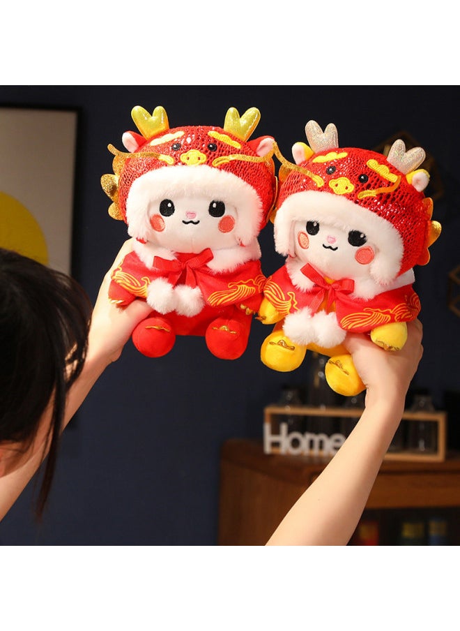 2024 Year Of The Dragon Mascot Doll Chinese Fubao Dragon Doll Plush Toy Zodiac Doll Year Gift Wholesale-Specifications:Red-fubaolong-Color:Gift Bag Small Size Pack A Pair Of 23cm  - Image 4