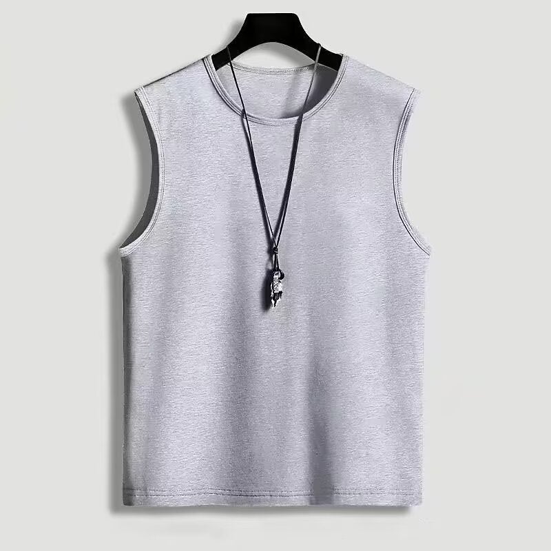 Summer Sleeveless Tee Trendy Mens Tank Top Black  - Image 3