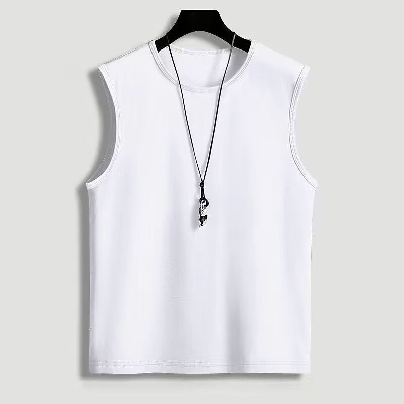 Summer Sleeveless Tee Trendy Mens Tank Top Black  - Image 2
