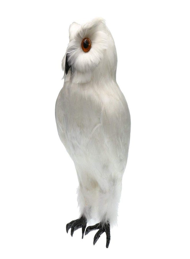KODORIA Artificial Feathered Owl Realistic Bird Decoration Taxidermy Garden Decor - White 1 - Image 5