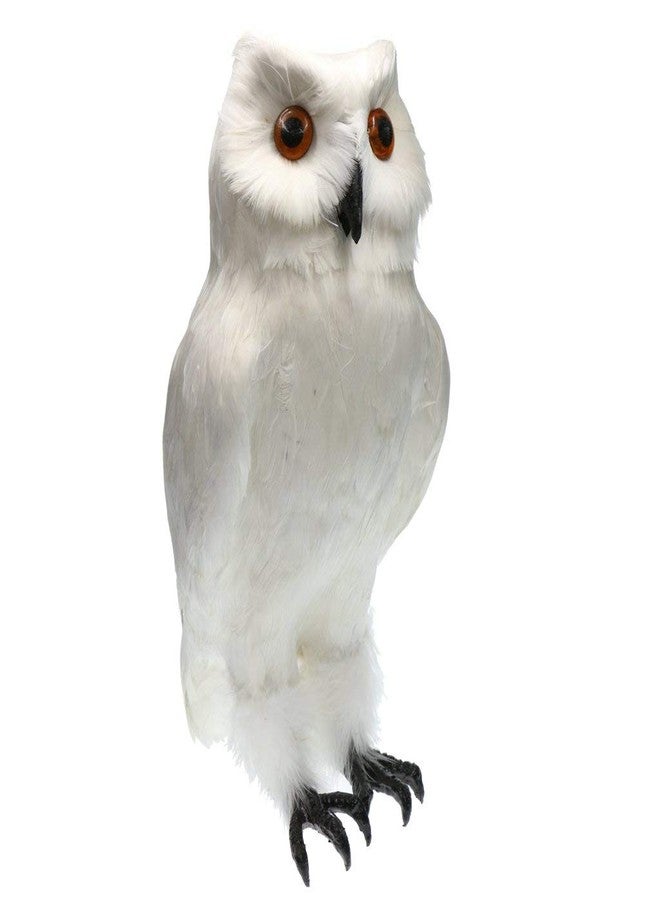 KODORIA Artificial Feathered Owl Realistic Bird Decoration Taxidermy Garden Decor - White 1 - Image 2